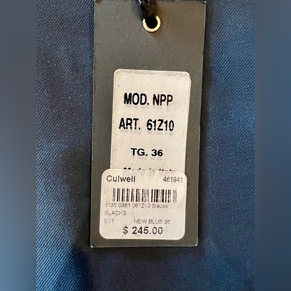 Brand New G. Manzoni “New Blue” Dress slacks. 36 x30 with a cuff. - Picture 3 of 6